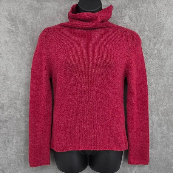 Willi Smith Cashmere Vintage Turtleneck Sweater L Red Pullover Soft Quiet Luxury - Picture 1 of 11